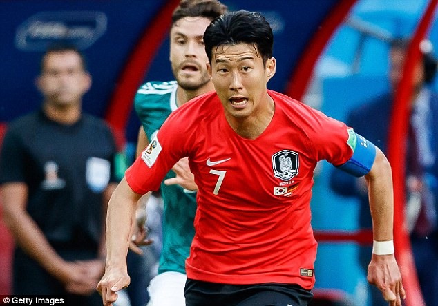 Son Heung-min trong màu áo Hàn Quốc tại World Cup 2018. Ảnh: Getty.