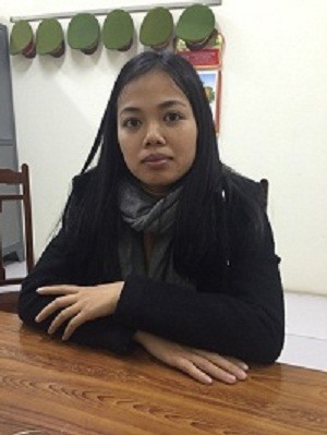 Đối tượng Vũ Thị Thanh Hương tại cơ quan điều tra
