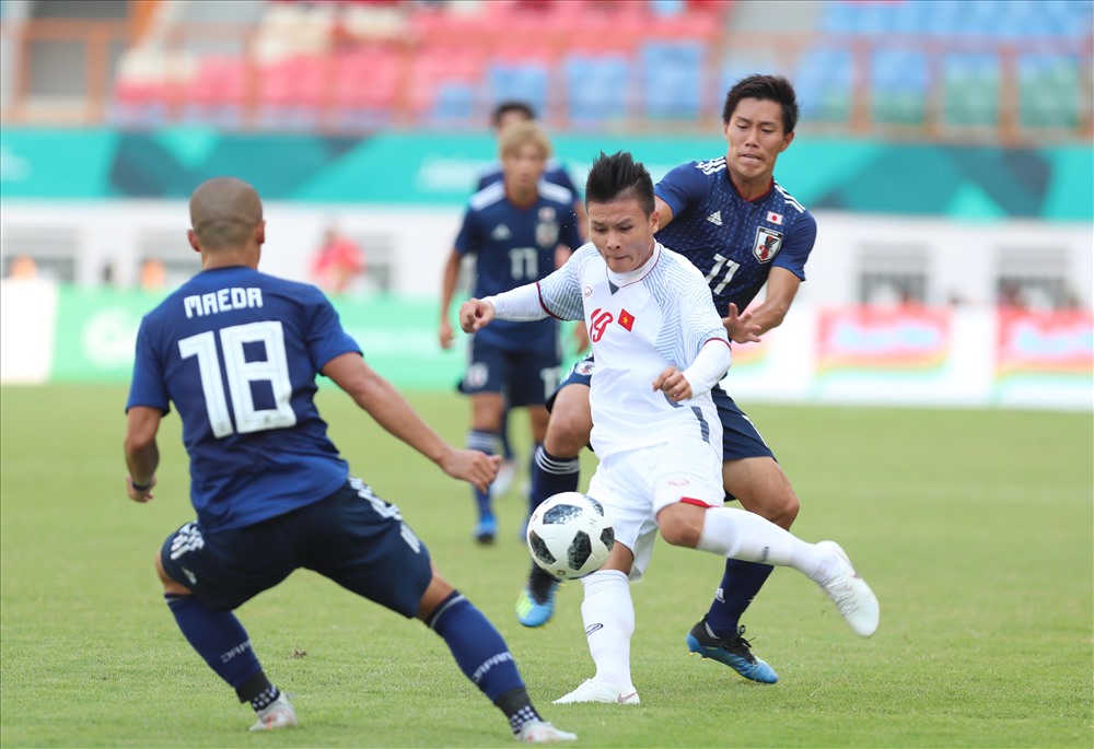 Quang Hải là người lập công cho U23 Việt Nam với bàn thắng ngay ở phút thứ 3. Ảnh: Đ.Đ
