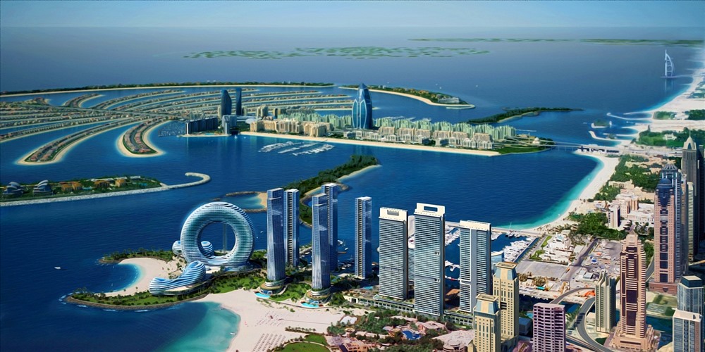 Quần đảo này bao gồm ba đảo nhỏ: Palm Deira, Palm Jebel Ali và Palm Jumeirah. Ảnh: Vngo