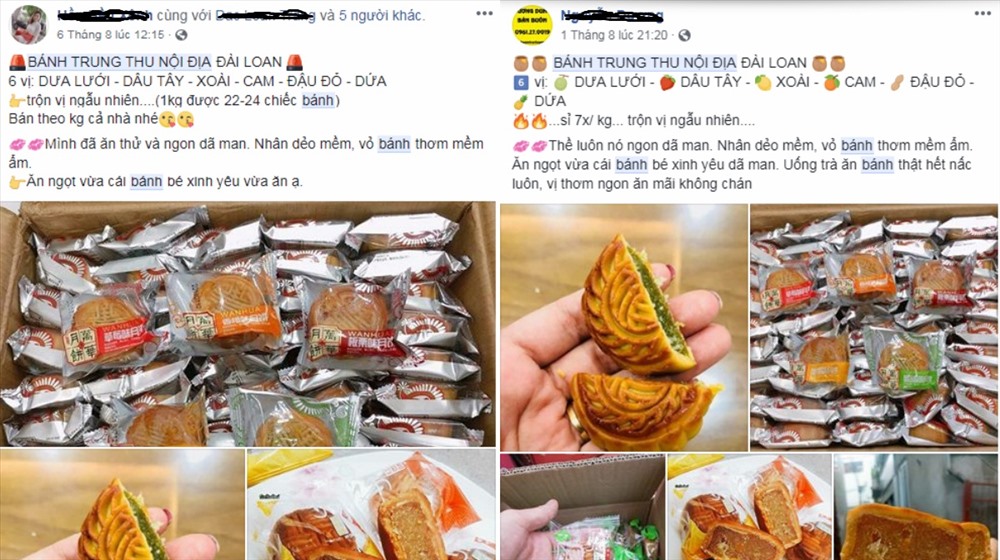 Bánh trung thu được quảng cáo là hàng nội địa Trung Quốc được rao bán tràn lan trên mạng xã hội