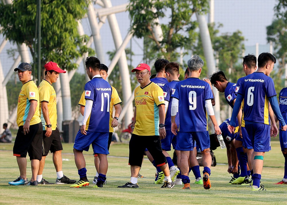 U23 Việt Nam có 2 buổi tjaap ở Bình Dương trước khi lên đường sang Indonesia dự ASIAD 18. Ảnh: T,L