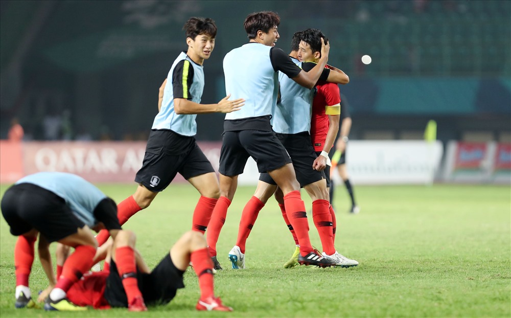 Niềm vui của các cầu thủ U23 Hàn Quốc. Ảnh: Đ.Đ