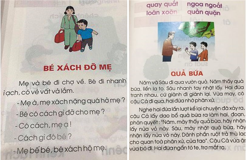 Một số bài đọc trong sách Tiếng Việt Công nghệ giáo dục bị cho rằng dạy trẻ mánh khóe, lưu manh.