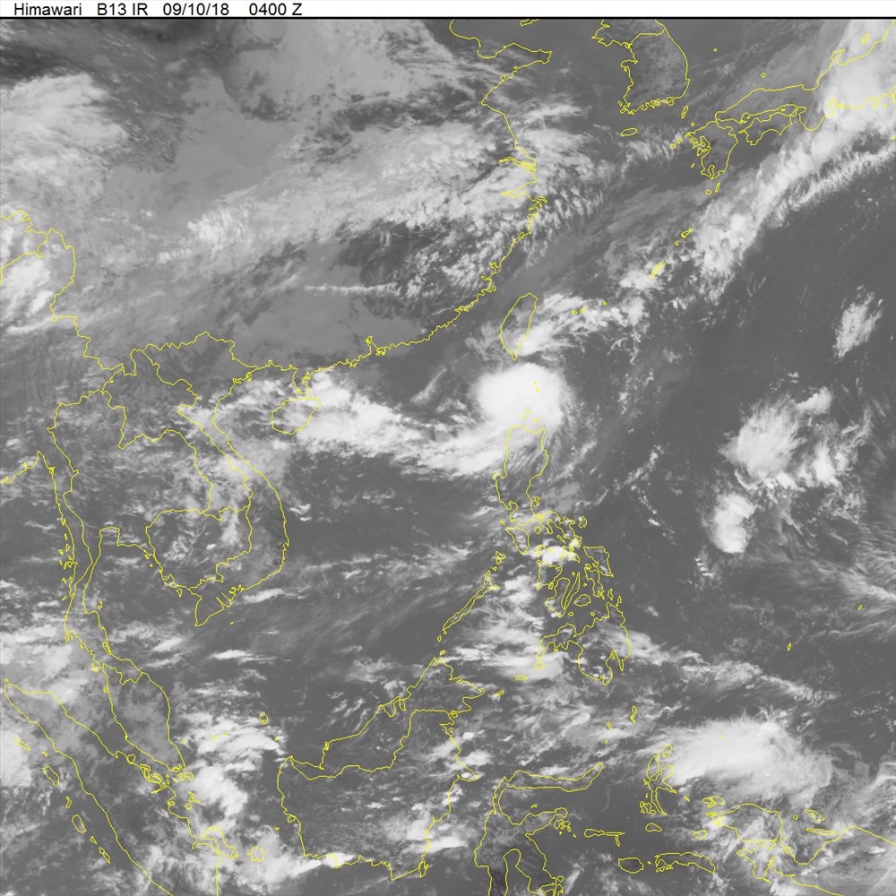 Hình ảnh mây vệ tinh về áp thấp nhiệt đới. Ảnh: NCHMF