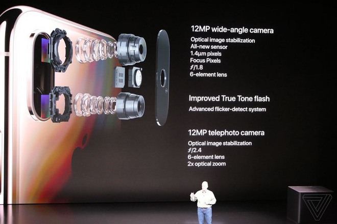 Thực chất cụm camera kép ở mặt sau vẫn tương tự như trên “người tiền nhiệm” iPhone X, nâng cấp lớn nhất về việc chụp ảnh trên bộ đôi iPhone XS là khả năng chụp ảnh điện toán, với tính năng mới có tên gọi Smart HDR.