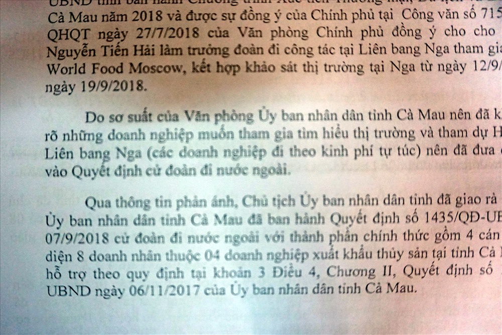Một đoạn văn bản của Ban tuyên giáo thừa nhận do sơ suất của VP UBND tỉnh (ảnh Nhật Hồ)