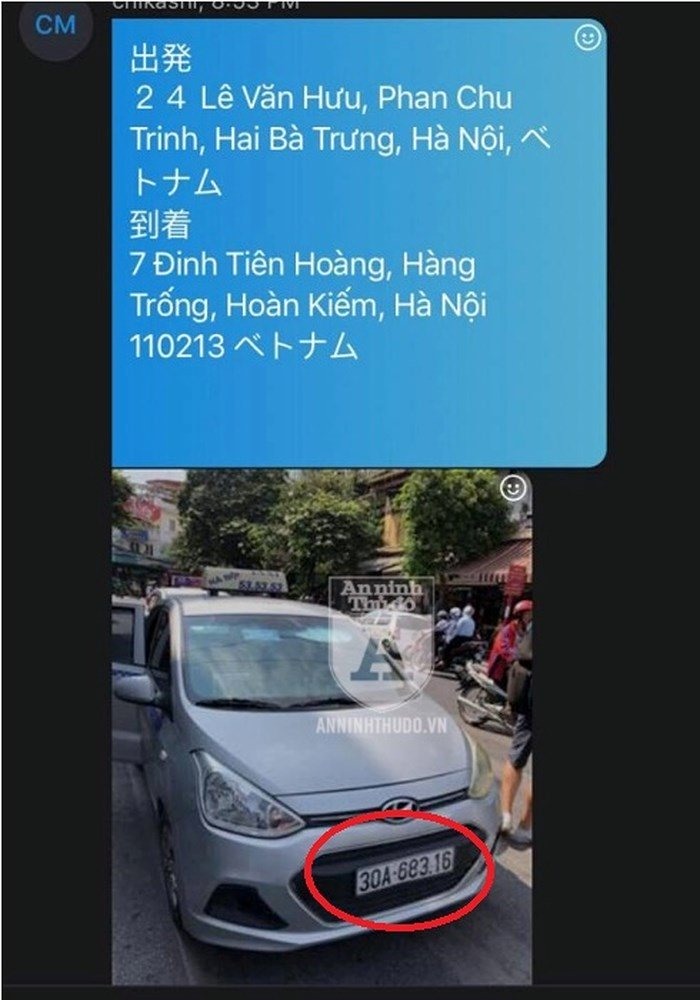 Hình ảnh chiếc xe taxi “dù” bị ông M.C ghi lại