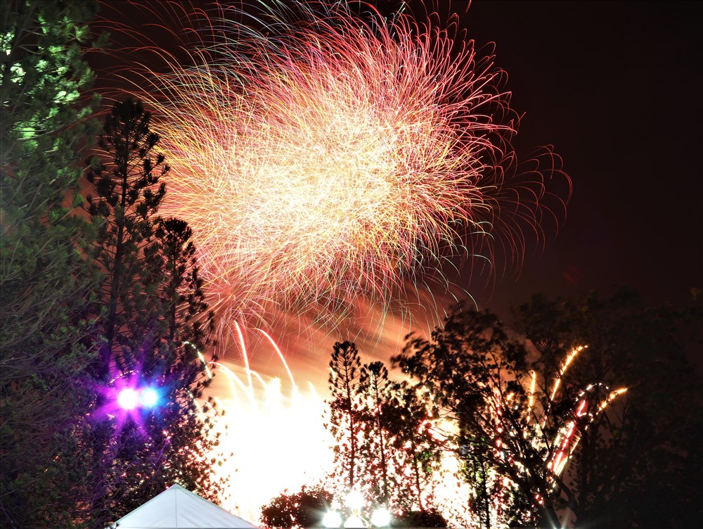 Là một trong 2 địa điểm được chọn để bắn pháo hoa mừng Quốc khánh, công viên văn hóa Đầm Sen đã khiến hàng vạn khán giả được mãn nhãn. Ảnh: Trường Sơn