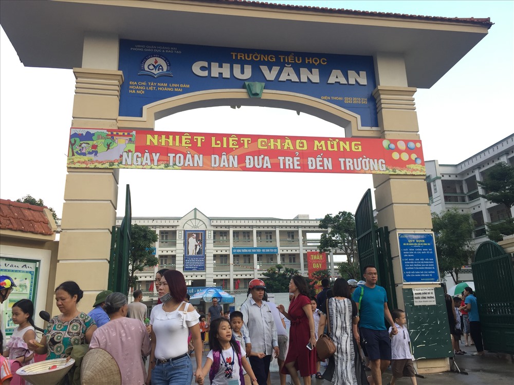 Trường Tiểu học Chu Văn An có số học sinh đông nhất thủ đô. Ảnh: Nguyễn Hà
