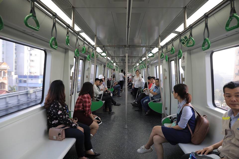 Tàu điện tuyến Cát Linh - Hà Đông chạy thử liên động ngày 20.9.2018. Ảnh: KHÁNH HOÀ