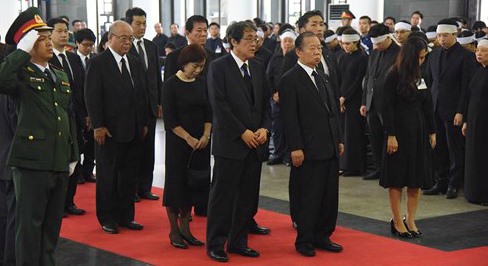 Đoàn lãnh đạo Nhật Bản viếng Chủ tịch Nước. Ảnh: VOV