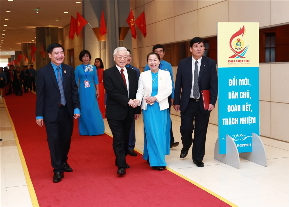 ờng và Phó Chủ tịch Nguyễn Thị Thu Hồng đón Tổng Bí thư Nguyễn Phú Trọng.