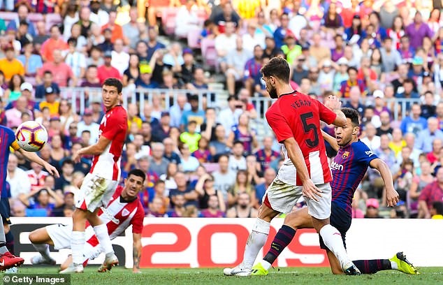 Bàn gỡ hòa của Barcelona trong trận gặp Bilbao. Ảnh: Getty Images.
