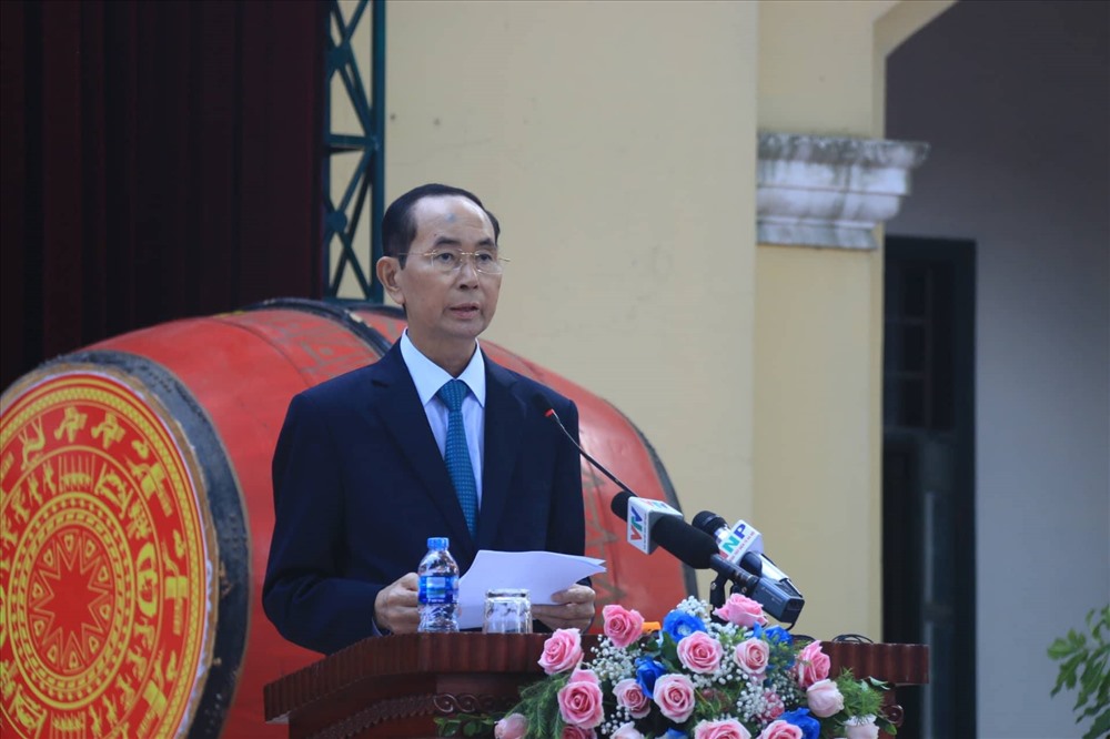 Chủ tịch Nước Trần Đại Quang phát biểu căn dặn thầy và trò Trường THPT Chu Văn An.