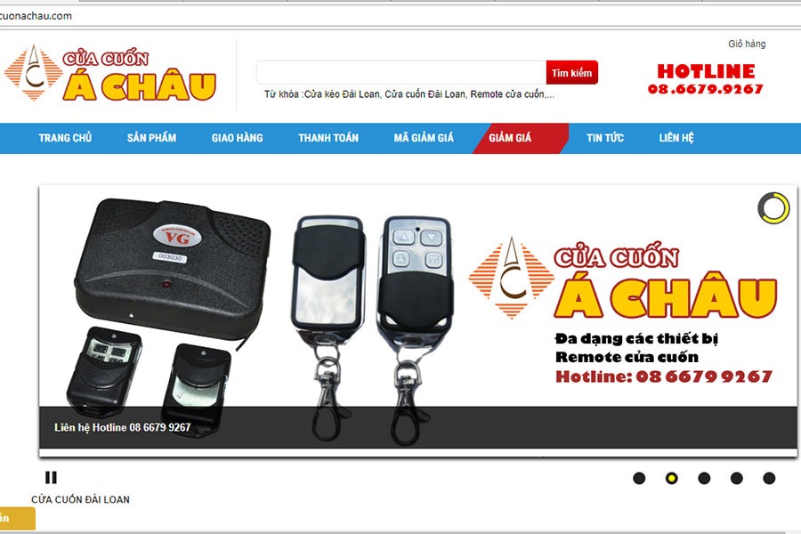 2 website đều mang thương hiệu Cửa cuốn Á Châu.