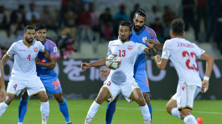 Thất bại ở phút bù giờ trước Bahrain khiến Ấn Độ bị loại cay đắng khỏi Asian Cup 2019. Ảnh AFC