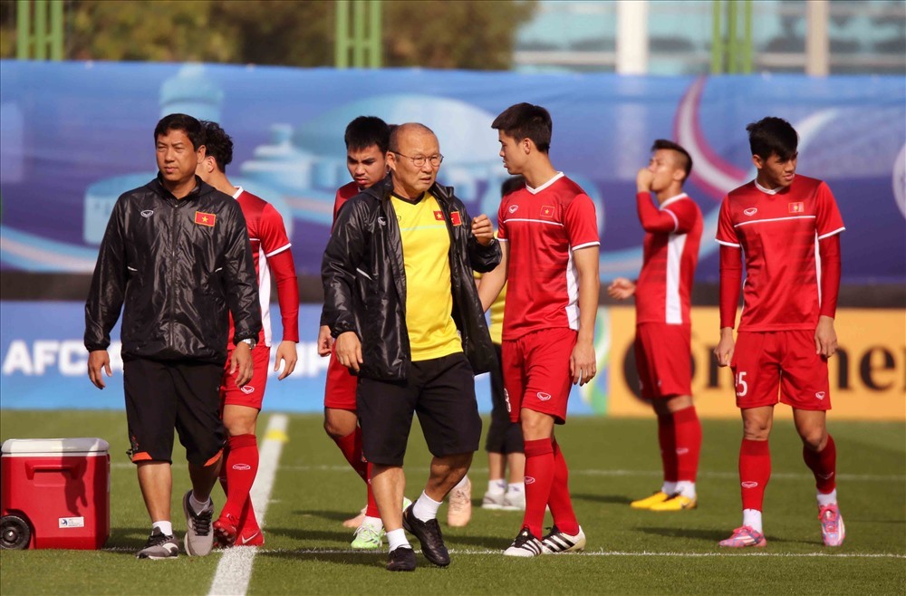 Đội tuyển Việt Nam chuẩn bị bước vào trận đấu cuối cùng vòng bảng Asian Cup 2019. Ảnh: VFF