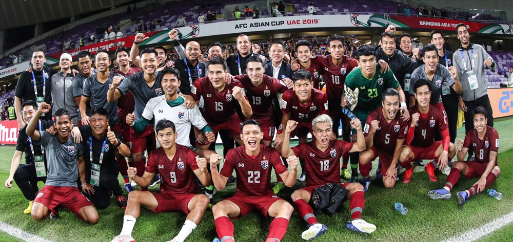 ĐT Thái Lan giành vé vào vòng 1/8 Asian Cup 2019 ở vị trí nhì bảng A. Ảnh: AFC