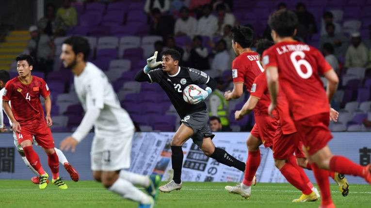 Dù thắng Yemen, nhưng đội tuyển Việt Nam vẫn chưa chắc suất vào vòng 1/8. Ảnh AFC