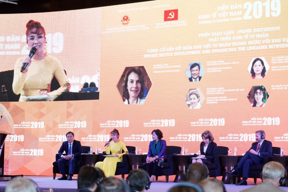 Phiên đối thoại chính sách cấp cao tại Diễn đàn Kinh tế Việt Nam 2019.