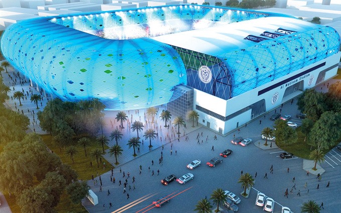 Al-Maktoum tại thành phố Dubai có phần mặt ngoài có thể phát sáng và thay đổi màu sắc. Sân là nơi diễn ra các trận vòng bảng giữa Hàn Quốc - Philippines, Bahrain - Thái Lan, Lebanon - Saudi Arabia, Iran - Iraq, vòng 1/16 và tứ kết.