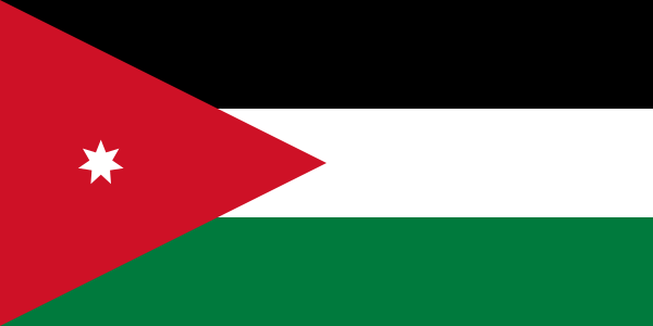 Quốc kỳ Jordan ba dải màu, lần lượt đại diện cho 3 vương triều Hồi giáo trong lịch sử. Jordan từng là một phần lãnh thỗ của các vương triều này.

Màu đen (đại diện cho vương triều Abbassid), màu trắng (đại diện cho vương triều Ummayyad) và màu xanh lá cây (đại diện cho vương triều Fatimid), cùng với hình tam giác cân màu đỏ hình tam giác, đại diện cho Cuộc nổi dậy vĩ đại năm 1916 chống lại sự thống trị của đế chế Ottoman – Thổ Nhĩ Kì.