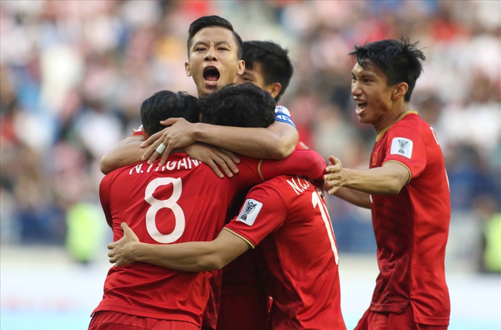 ĐT Việt Nam vượt qua Jordan ở vòng 1/8 Asian cup 2019. Ảnh: Hữu Phạm