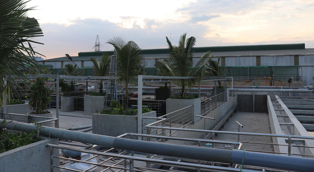 Nhà máy xử lý nước thải công nghiệp bằng phương pháp vi sinh. Ảnh: V.T.V