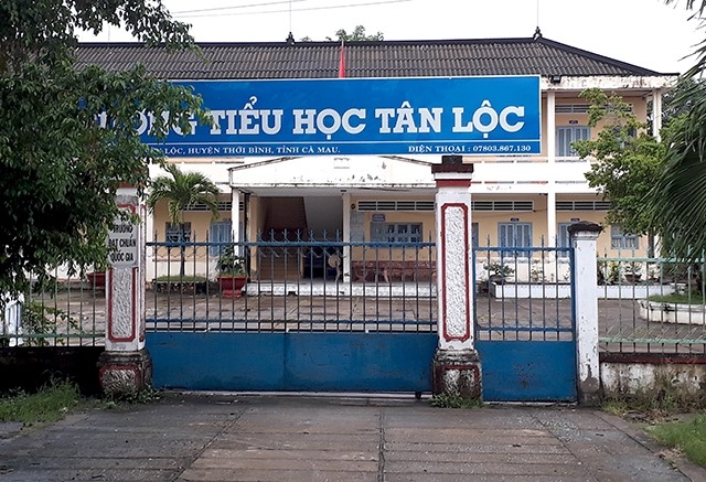 Trường tiểu học Tân Lộc-một trong những đơn vị trường học ở Thới Bình có Hiệu trưởng bị kiểm điểm.