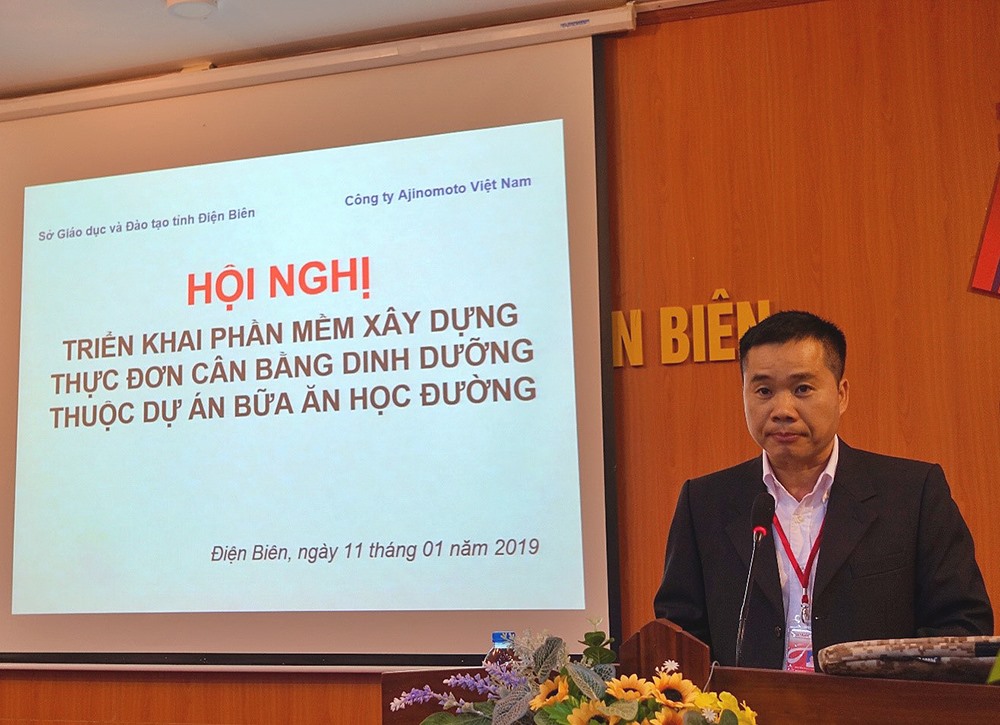 Ông Nguyễn Văn Luyện – Đại diện Công ty Ajinomoto Việt Nam - chia sẻ về những nội dung của dự án (ảnh: AT)..