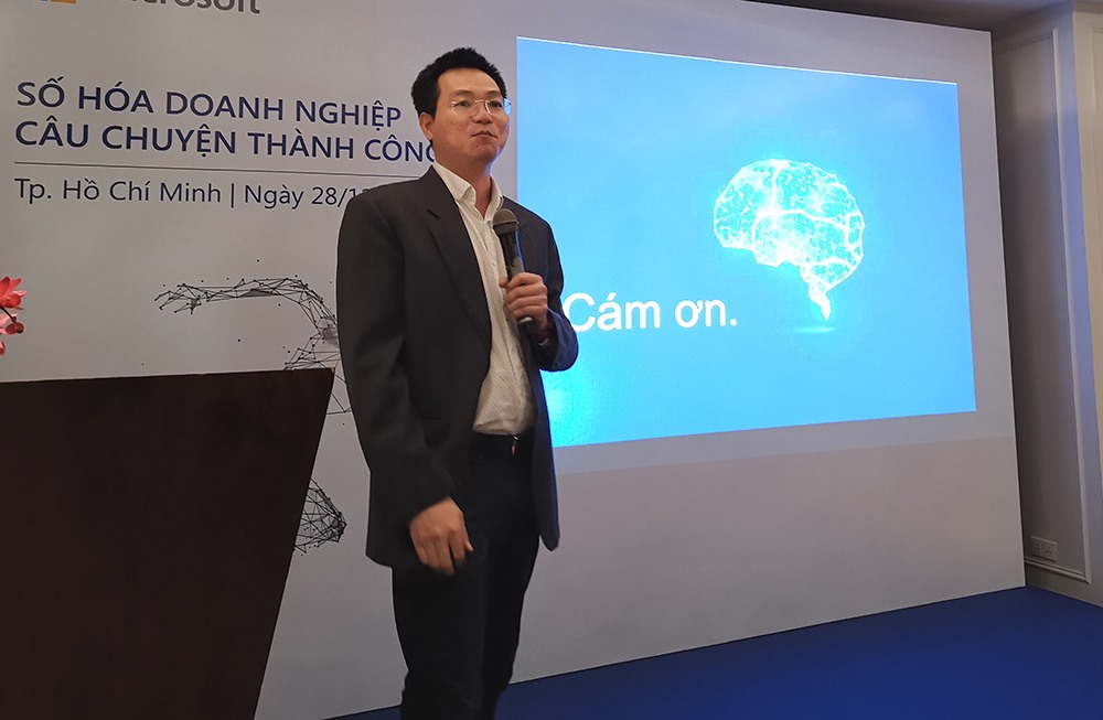 Ông Nguyễn Trung Công chia sẻ về quá trình chuyển đổi số tại Thiên Minh Group (ảnh: PK).