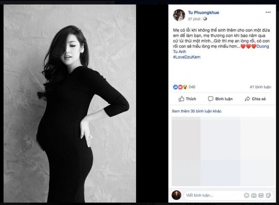 Mẹ của Á hậu Tú Anh cũng đã dành những dòng chia sẻ xúc động cho con gái trên trang Facebook cá nhân.