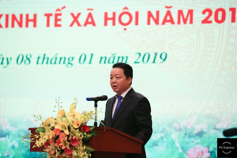 Bộ trưởng Trần Hồng Hà phát biểu khai mạc hội nghị.