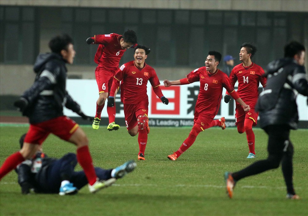 U23 Việt Nam từng giành chiến thắng trước U23 Iraq ở tứ kết giải U23 Châu Á hồi đầu năm 2018. Ảnh: H.P