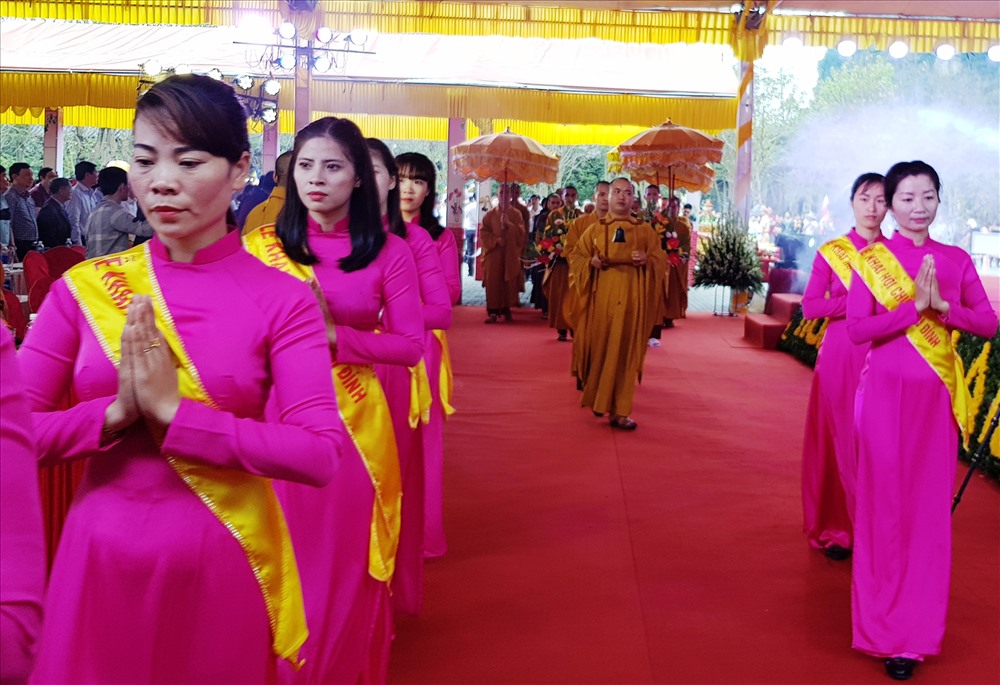 Nghi thức cử hành Lễ khai hội chùa Bái Đính năm 2019. Ảnh: NT