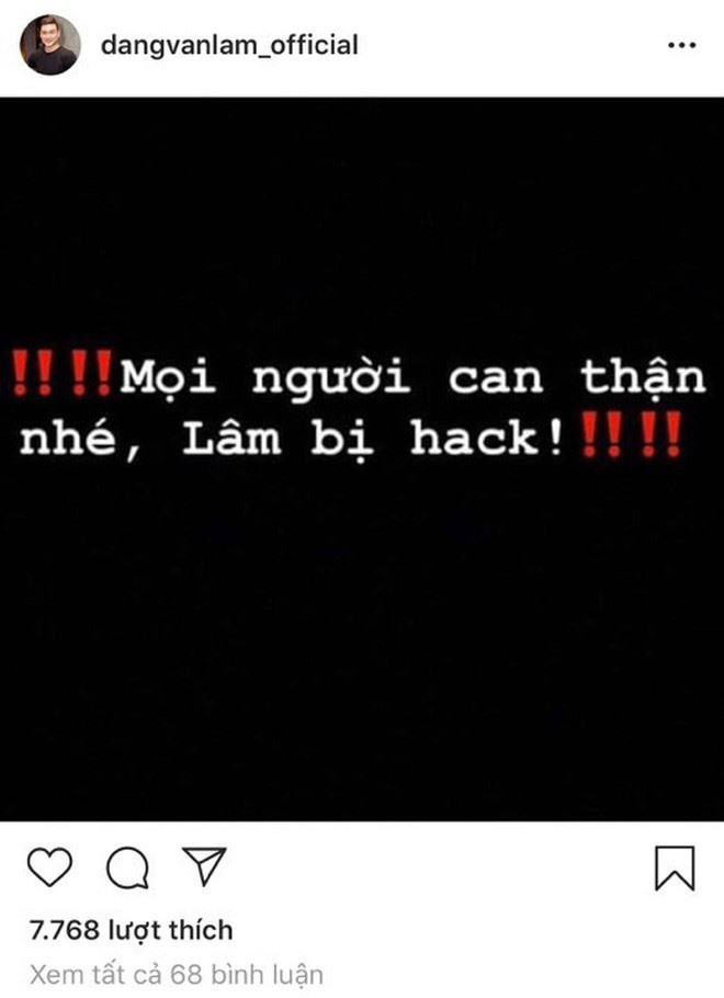 Đặng Văn Lâm thông báo về việc các tài khoản cá nhân hiện đang bị hack.