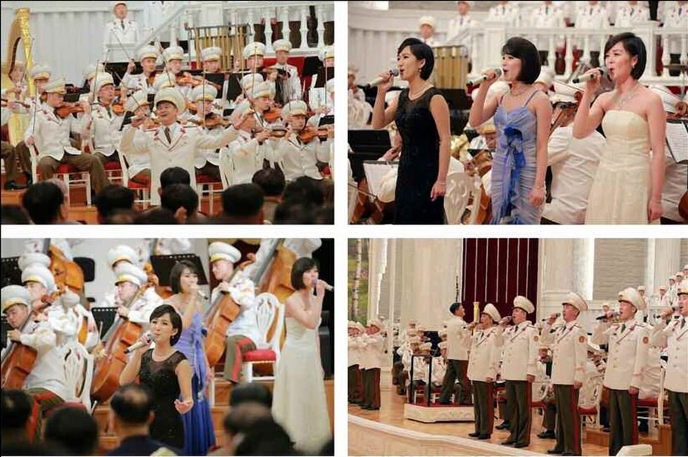 Nhóm State Merited Chorus biểu diễn trong ngày kỷ niệm thành lập KPA. Ảnh: KCNA-Yonhap.
