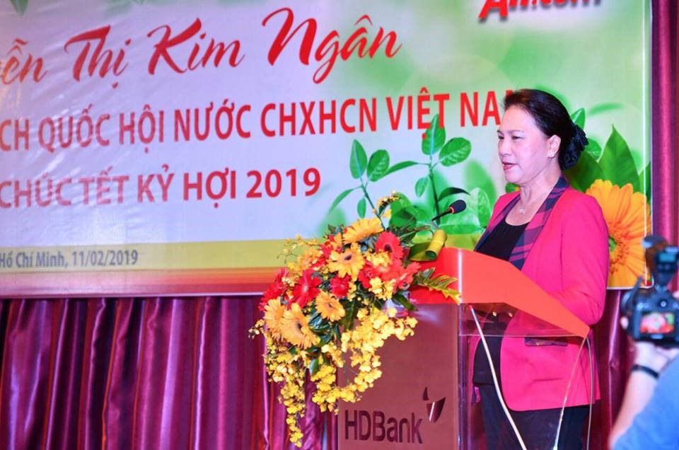 Chủ tịch Quốc hội Nguyễn Thị Kim Ngân đánh giá cao kết quả đạt được của HDBank và Vietjet trong năm 2018. 