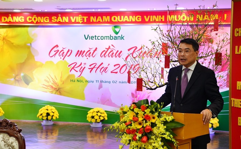 Thống đốc NHNN Lê Minh Hưng phát biểu tại buổi gặp gỡ đầu năm 