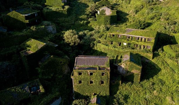 Ngôi làng bỏ hoang Houtouwan nằm trên đảo Shengshan ở Trung Quốc từng là nơi sinh sống của 2.000 ngư dân. Ảnh: Mirror.