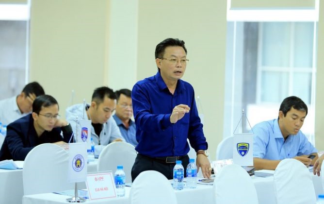 Thay thế ông Tú là một nhân vật quen thuộc trong làng bóng đá nhiều năm qua, ông Nguyễn Trọng Hoài, cựu CEO của FLC Thanh Hóa. Ảnh: VPF