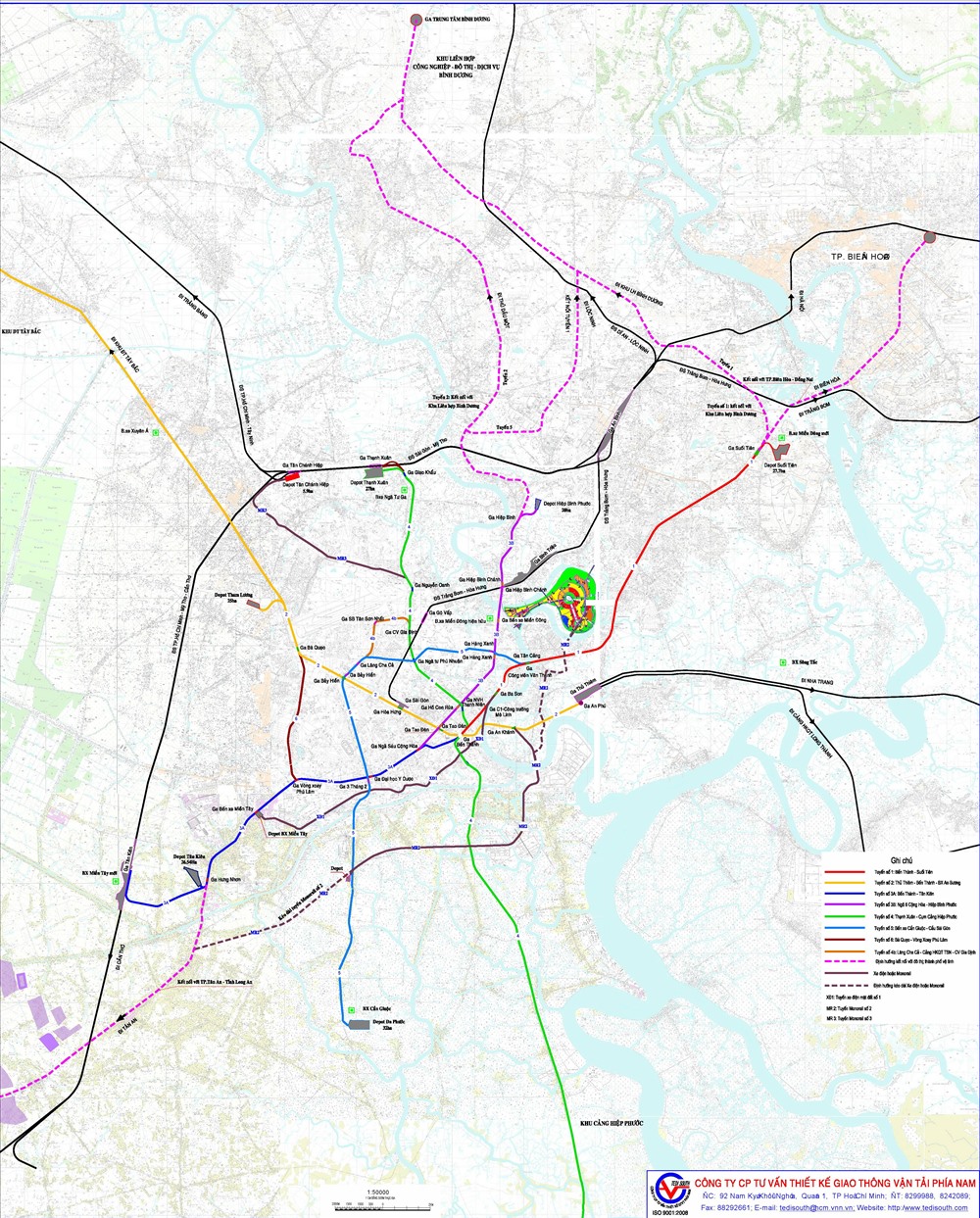 Sơ đồ các tuyến metro của TPHCM