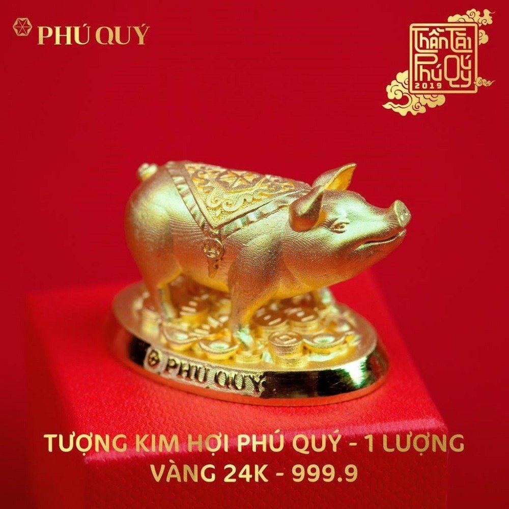 Một mẫu heo vàng được chưng bày tại Phú Quý.