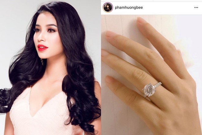 Hoa hậu Phạm Hương cũng lựa chọn ngày Valentine để công khai việc đính hôn cùng bạn trai. Tuy nhiên, người đẹp quyết giữ kín danh tính về bạn trai. 