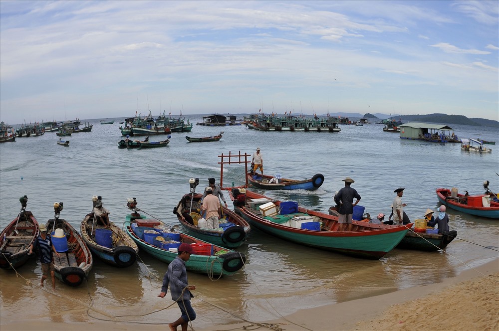 Sinh động cảnh hoạt động nghề cá của ngư dân vùng biển Gành Dầu, huyện Phú Quốc
