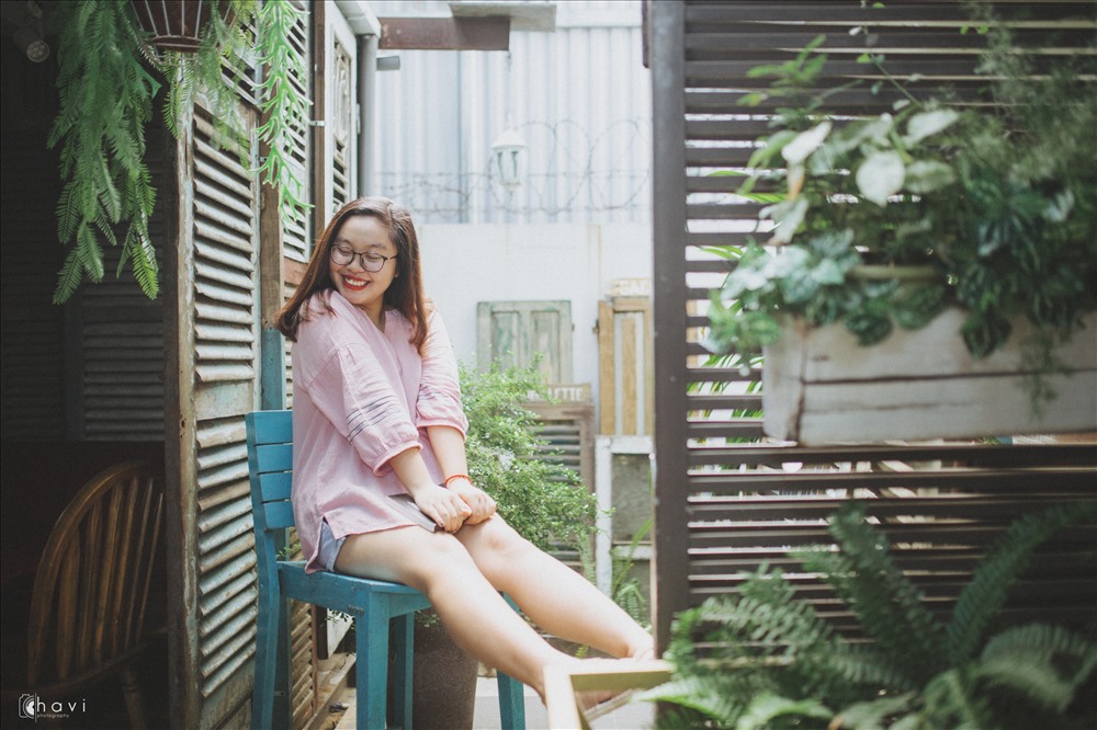 Không gian vườn nhỏ rất “điện ảnh”. Ảnh: Thúy Hiền
