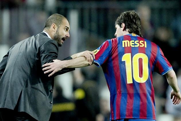 Pep Guardiola có trong tay Lionel Messi ở thời kỳ đỉnh cao nhất. Ảnh Bleacher Report