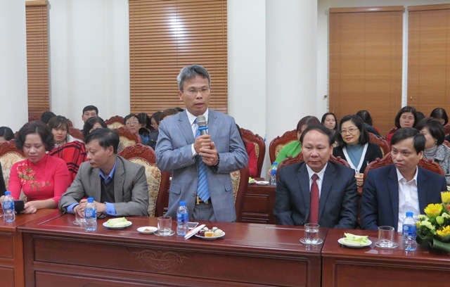 Thầy thuốc nhân dân, TS. Lê Hưng - Giám đốc Bệnh viện Đa Khoa Đống Đa phát biểu tại buổi gặp mặt. Ảnh: Xuân Trường