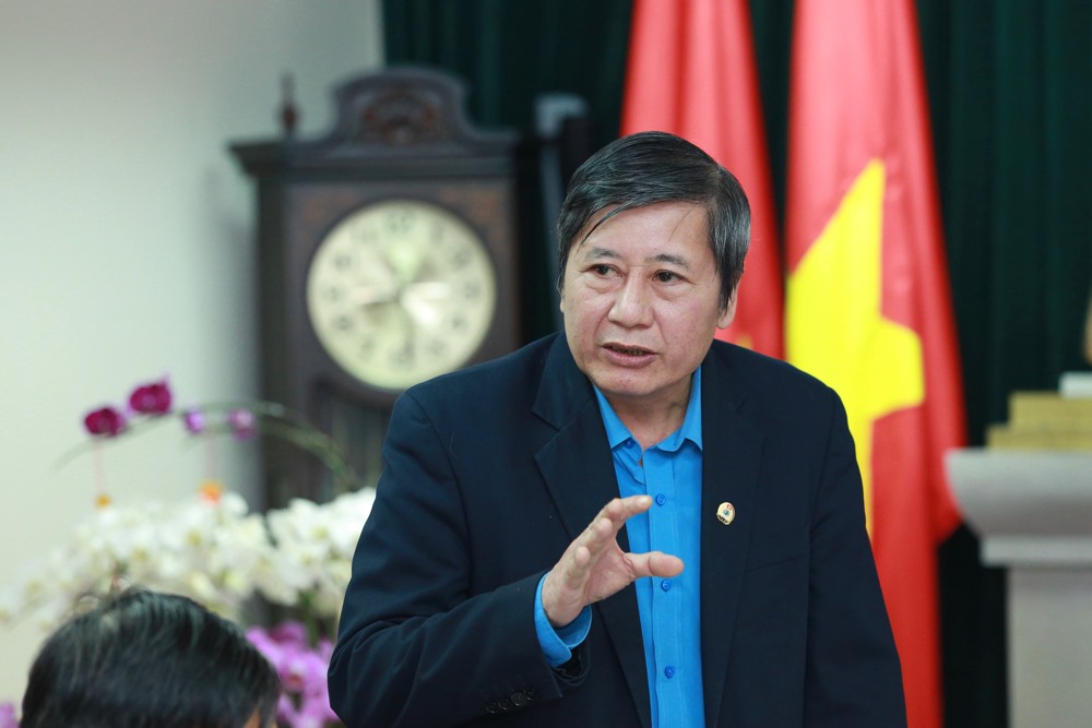 Đồng chí Trần Thanh Hải - Phó Chủ tịch Thường trực Tổng LĐLĐVN phát biểu tại Hội nghị: Ảnh: Hải Nguyễn. 